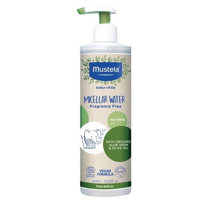 Mustela Organic Micellar Baby Bath Wash Water with Olive Oil and Aloe - 13.5 fl oz