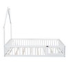 CAVINAS Floor Bed Full Size Modern Wooden Bed Frame with House-Shaped Headboard, Guardrails and Door for Bedroom - 4 of 4