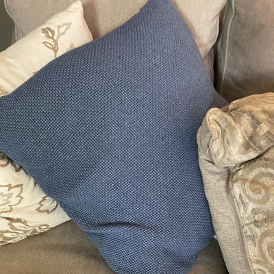 Oversized Quilted Solid Square Pillow Chambray - Threshold™