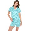 Casual Nights Women's Rayon Printed Short Sleeve Capri Pajama Set - 4 of 4