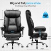 COMHOMA Big and Tall Office Chair 400lbs High Back Chair with Ergonomic Lumbar Support, Leather Executive Chair with Footrest - 2 of 4