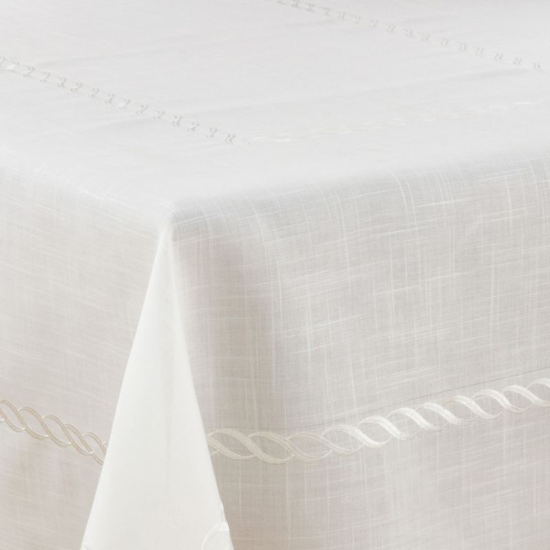 Saro Lifestyle Embroidered Braid Design Tablecloth, 4 of 7