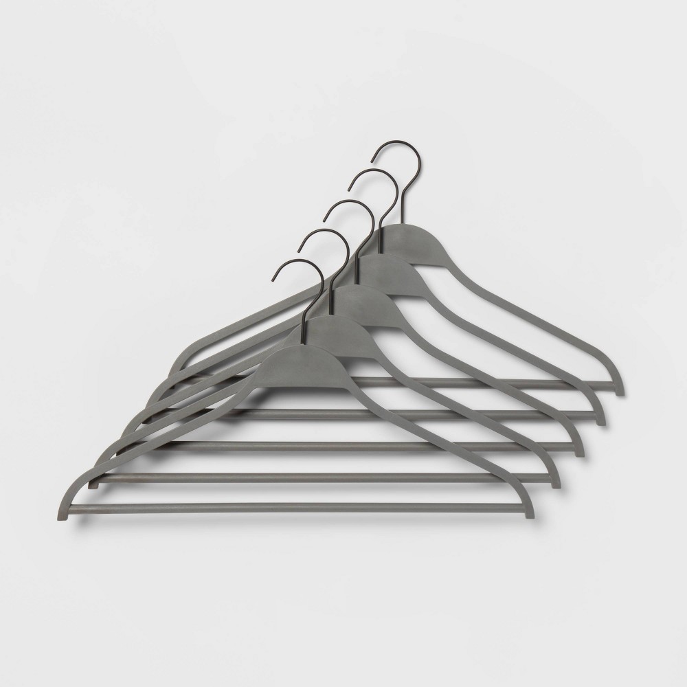 ( case of 6 pack of 5 Pcs ) 5pk Eco Recycled Hangers Gray - Brightroom™