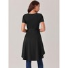 Seta T Women's Round Neck Tie Waist Asymmetrical Irregular Hem Short Sleeve Tops - 4 of 4