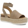 Soda TOPIC Women's Open Toe Espadrilles Platform Wedge Sandals - 3 of 4