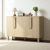 Modern 4-Door Wood Buffet Cabinet with Adjustable Shelves and Arc Handles, Sideboard Storage Cabinet for Kitchen, Dining Room, or Living Room - 2 of 4