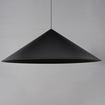 Black Aluminum LED Pendant Light with White Interior