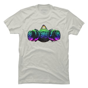 Men's Design By Humans Fluorescent Bomber Mask By Exosam T-Shirt - 1 of 3