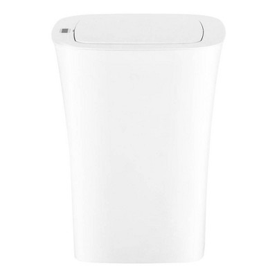 White Plastic Touchless Motion Sensor Trash Can 2.6 Gallon