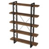 Resenkos Rustic Wood & Iron Bookshelf, 5-Tier Display Shelf, Storage Rack for Living Room, Brown Brown And Black - 4 of 4
