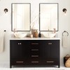 Wooakway Modern Rectangle Metal Framed Wall Mirror Bathroom Vanity Mirror Decorative Wall Mirror for Living Room Bedroom Entryway - 3 of 4