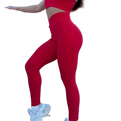 Women's Body Pocket Leggings - Rockstar Peach