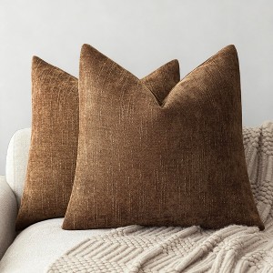 LISM Throw Pillow Covers 2-Pack Chenille Decorative Pillowcases Accent Cushion Cover for Home - 1 of 4