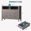 6 Drawer Dresser for Bedroom, 47" Wide Chest of Drawers with 2 Open Shelves & Handles, Fluted Closet Drawer TV Stand, Dresser Storage Cabinet - 2 of 4
