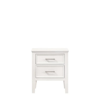 Andover White 2-Drawer Rubberwood Nightstand