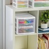 3 Drawer Unit, Clear Plastic Countertop or Desktop Drawers, White - 3 of 4