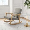 Costway Nursery Rocking Accent Chair with Rubber Wood Armrests Soft Lumbar Pillow Cushion Grey/Coffee - 4 of 4