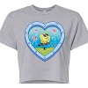 Women's - Spongebob Squarepants - Heart Porthole Window-Womens Juniors Cropped Graphic T-Shirt Cropped Graphic T-Shirt - 2 of 4