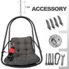 Okak Egg Swing Chair with Cup Holder,Outdoor Hanging Basket Chair with Cushion,Porch Swing for Patio, Garden,Backyard - 4 of 4