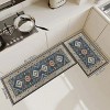 FURNIinspire Floor Mats Home 2 Piece Kitchen Rug Machine Washable Floor Mat for Living Room, Vintage Carpet, Non Slip, Blue, 60"*20" - 3 of 4