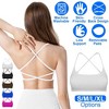 NPolar "Women’s Cross Back Sports Bra – Padded Strappy Crop Top with Open Back for Yoga, Gym & Running" White Medium - 3 of 3