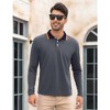 Men's Long Sleeve Polo Shirts Regular Fit Collared T-Shirt Casual Workout Golf Shirts - 4 of 4