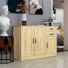 ACEPANO 43.31 in. H Modern Wooden Sideboard with Double Doors, 1 Storage Compartment & 2 Drawers-Oak - 4 of 4