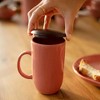 13.5 OZ Ceramic Peach Coffee Mug with Wooden Lid – Elegant & Functional Drinkware - 2 of 4