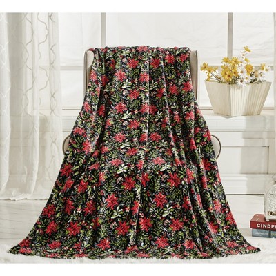 Noble house Christmas  Festive and Cheery Holiday Super Soft Ultra Comfy Microplush Throw Blanket 50"x60"