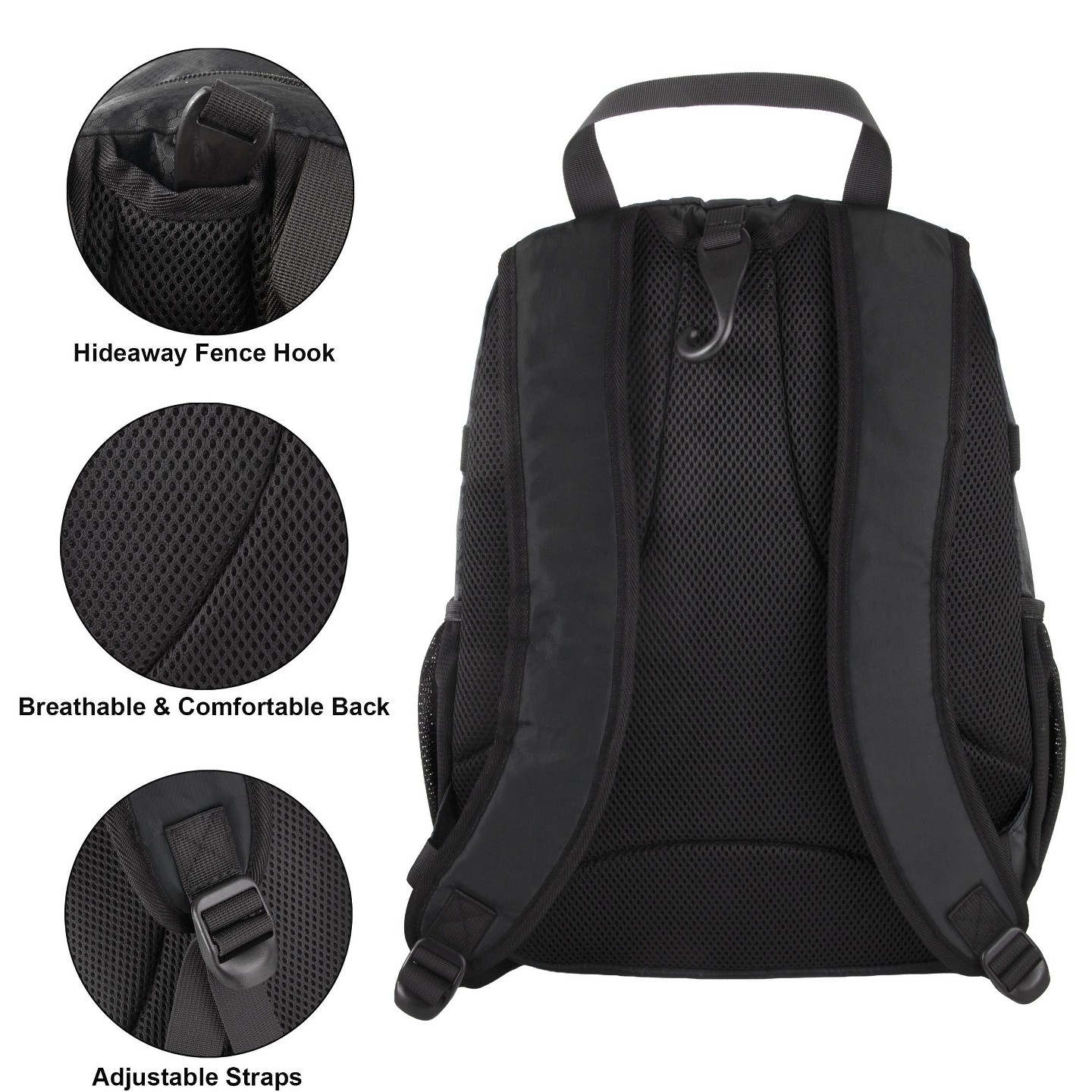Рюкзак Summit Ridge 17" Baseball with Bat Holders, Vented Shoe Compartment, Fleece Tech Pocket, Ripstop Sports Bag for Baseball, Softball & Travel — фото 4