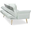 CAVINAS 67.71" Adjustable Sofa Bed Soft Modern Faux Leather Upholstered 2-seater Sleeper Sofa Bed with Pillow - 4 of 4