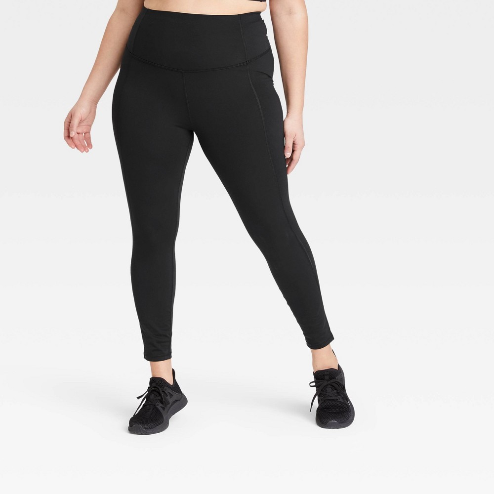 Women's Plus Size Contour Power Waist High-Rise Leggings - All in Motion Black 2X