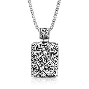 Ross-Simons Sterling Silver Bali-Style Dragonfly Pendant Necklace Size 18 - 1 of 3