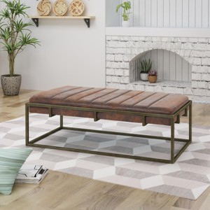 Modern Upholstered Ottoman Bench with Padded Seat for Living Room Seating Comfort – 49" Wide –3irtyhousy - 1 of 4