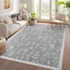Solid Washable Rug Ultra Soft Colorful Floral Rug for Living Room Low Pile Foldable Thin Non Slip Carpet - 2 of 4