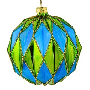 Cody Foster 3.5 Inch Midcentury Diamond Baubles Large Christmas Tree Ornament , Christmas Decor Honeycomb Waffle Mid-Century (1PC) - 1 of 4