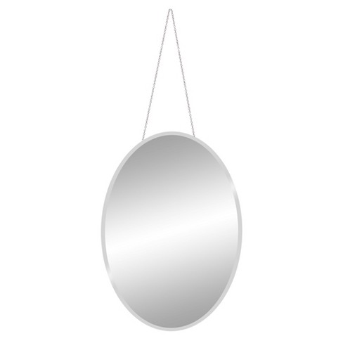 17 X 24 Frameless Beveled Oval With, Beveled Oval Mirror Frameless