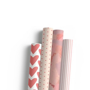 Eight Sheets Two-Sided "Hearts" & "Pink Paint" Heavyweight Gift Wrap by Ramus & Co - 1 of 4