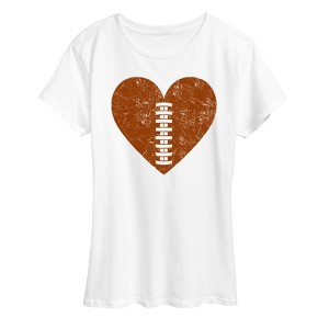 Women's - Instant Message - Heart Shape Football Short Sleeve Graphic T-Shirt - 1 of 4