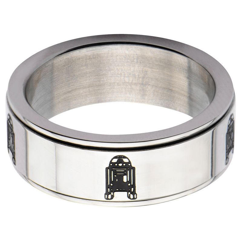 Men's Star Wars R2-D2 Stainless Steel Spinner Ring, 1 of 4