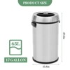 COZONY Commercial Trash Cans, Stainless Steel Garbage Bins with Swing Lid or Open Top for Kitchen Office and Restaurant Use - 2 of 4