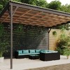 vidaXL 9 Piece Patio Lounge Set with Cushions - Weather-Resistant Poly Rattan Black, Comfy Outdoor Furniture with Modular Design - 2 of 4