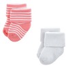 Luvable Friends Baby Girls Newborn and Baby Terry Socks, Coral Dots 12-Pack - 4 of 4