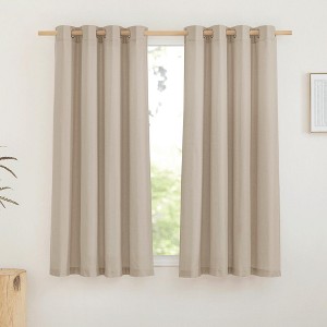 NICETOWN Linen Curtains, Vintage Grommet Top Semi Sheer Drapes, Privacy Assured Bedroom & Living Room Window Treatments - 1 of 4
