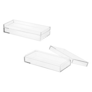 Unique Bargains Acrylic Cube Storage Collectible Display Boxes 2 Pcs Clear - 1 of 4