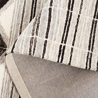 Ivory and Grey Hand-Tufted Wool Runner Rug 2'3" x 8'