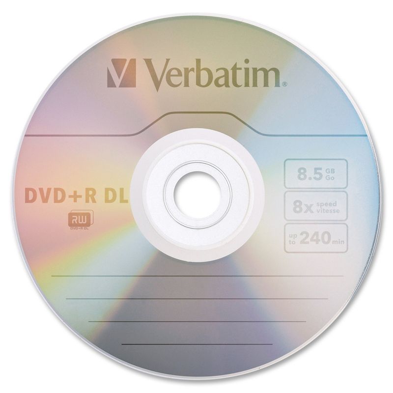 Verbatim DVD+R DL 8.5GB 8X with Branded Surface - 15pk Spindle, 2 of 3