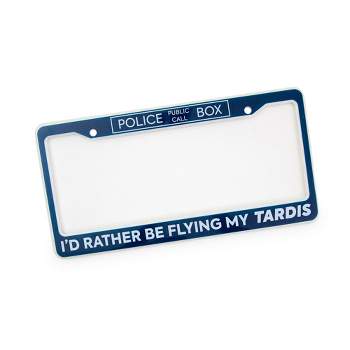 Surreal Entertainment Doctor Who "I'd Rather Be Flying My TARDIS" Plastic License Plate Frame
