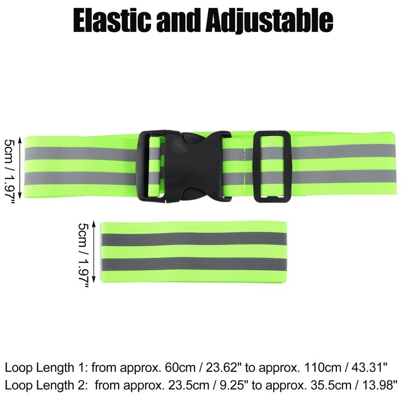 Unique Bargains High Visibility Reflective Belt Running Cycling Gear Green 3 Pcs, 4 of 8