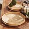 Plum & Post Jelani Cane Round Decorative Trays Set of 2 - 3 of 4